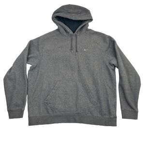 Vintage Nike Hoodie‎ Men's Size XL Solo Swoosh Gray Pullover Pocket Y2K